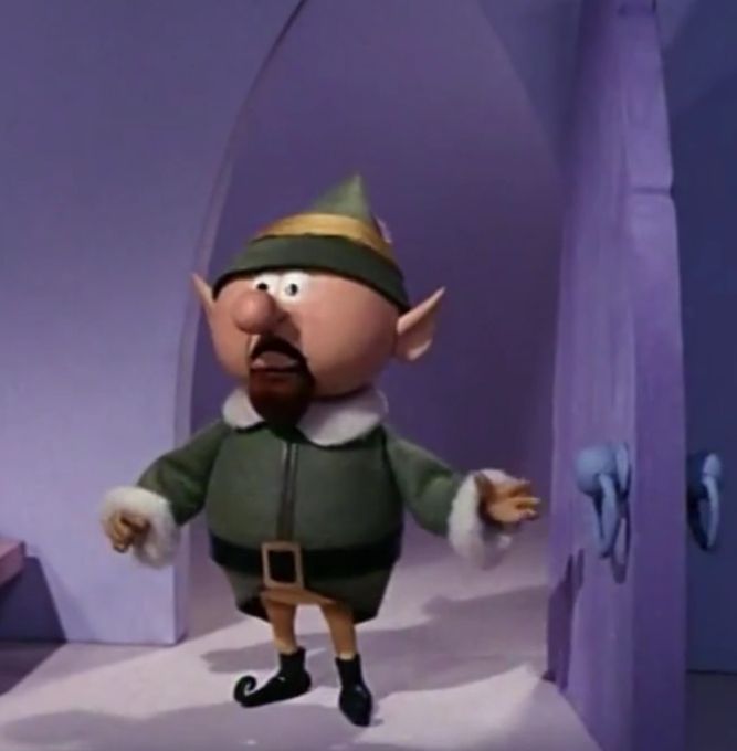 screenshot from the movie rudolph the red nosed reindeer of santa's head elf (i forget his name) barging in the door and yelling "WHY WEREN'T YOU AT ELF PRACTICE?"