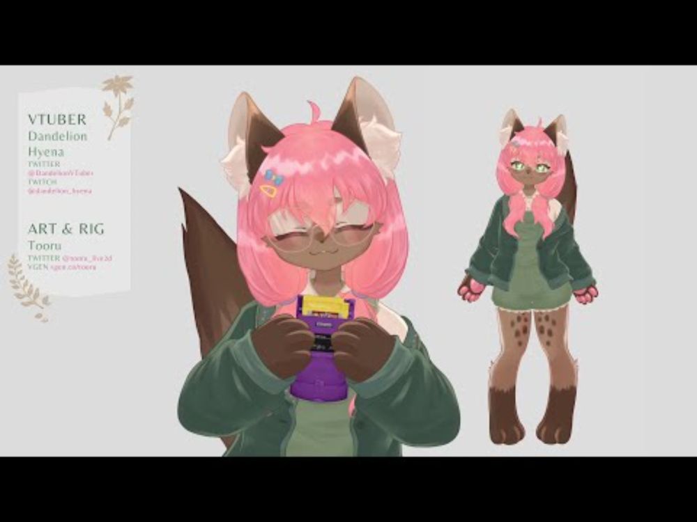 【 Live2D Showcase - Furry Vtuber model 】 Dandelion Hyena 🌸