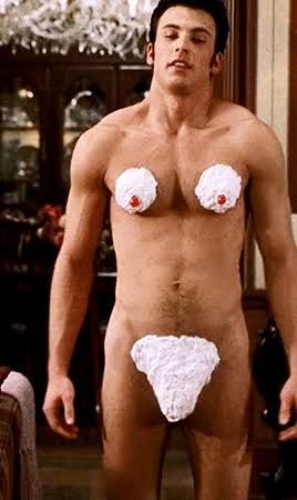 Scene from Not Another Teen Movie where Chris Evan's actor surprises the main love interest by coming out in a whipped cream made bikini