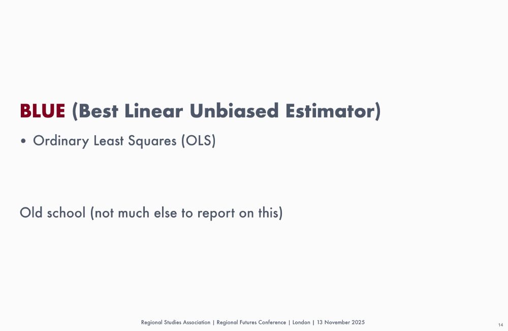 Screenshot of a life that reads "BLUE (Best Linear Unbiased Estimator"