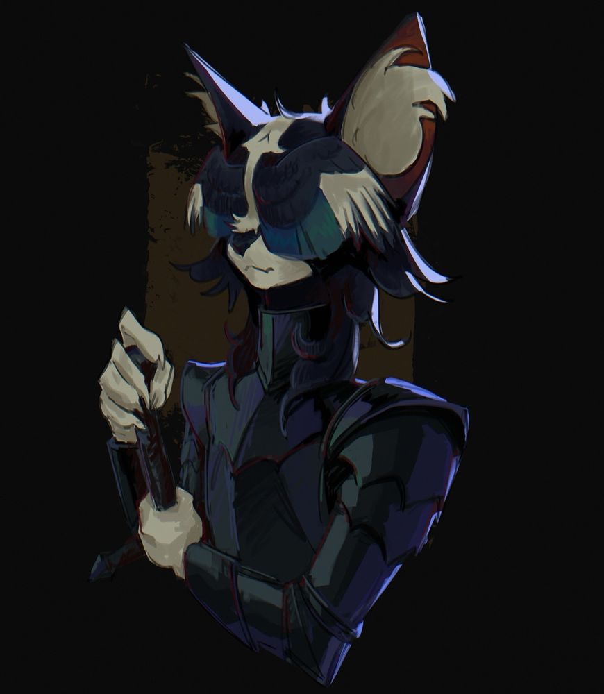 Cat characters with wings for eyes , clothed in dark armor 