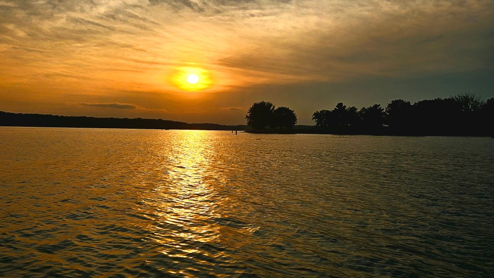 Sunset over a lake