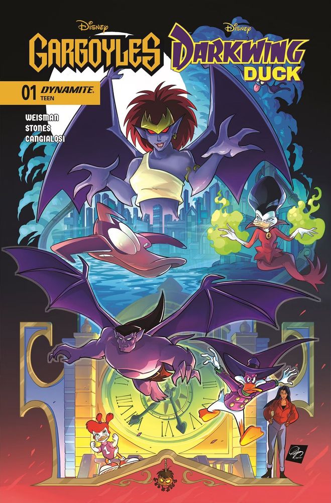 the cover to issue one of the Darkwing Duck/Gargoyles crossover