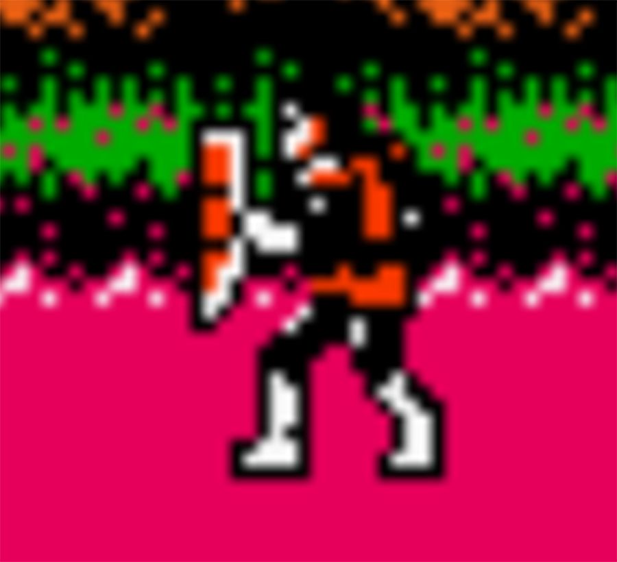 a more zoomed in shot of simon belmont in the poison swamp