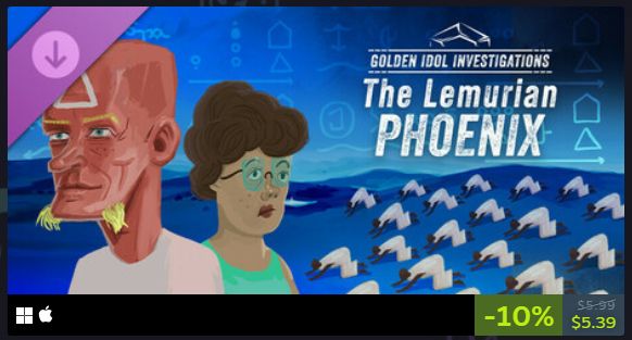the steam banner for Golden Idol Investigations: The Lemurian Phoenix