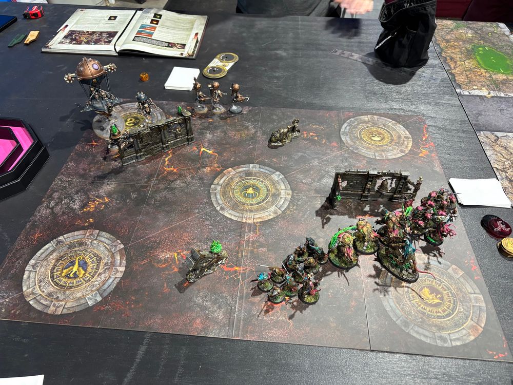 Skaven VS KO in the realm of Ghyran deployed in the diagonal deployment.