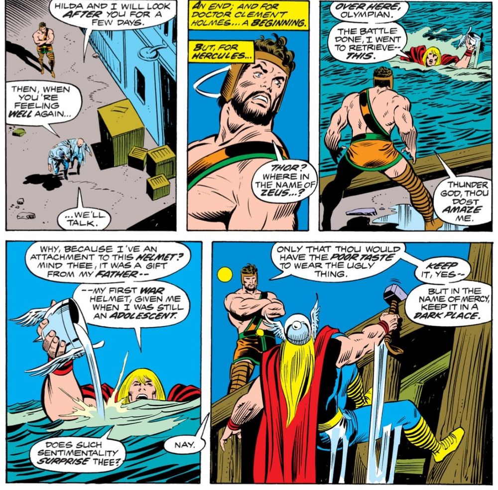 Hercules calls Thor's helmet ugly