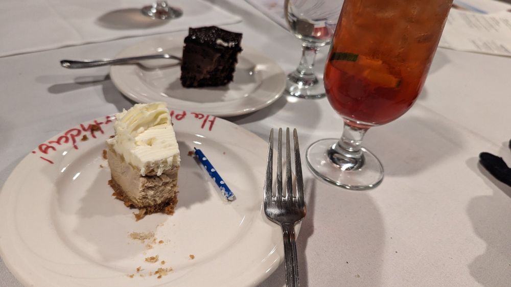 Dessert, apple cheesecake and chocolate lava cake