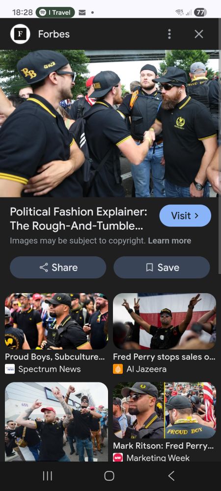 US Proud Boys in black and gold Fred Perry polo shirts