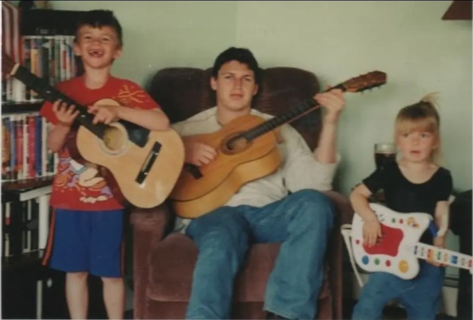Me (left) my dad, and my sister circa 1999