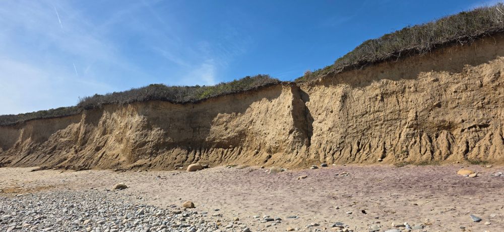 One of the bluffs along the beach by the Montauk lighthouse