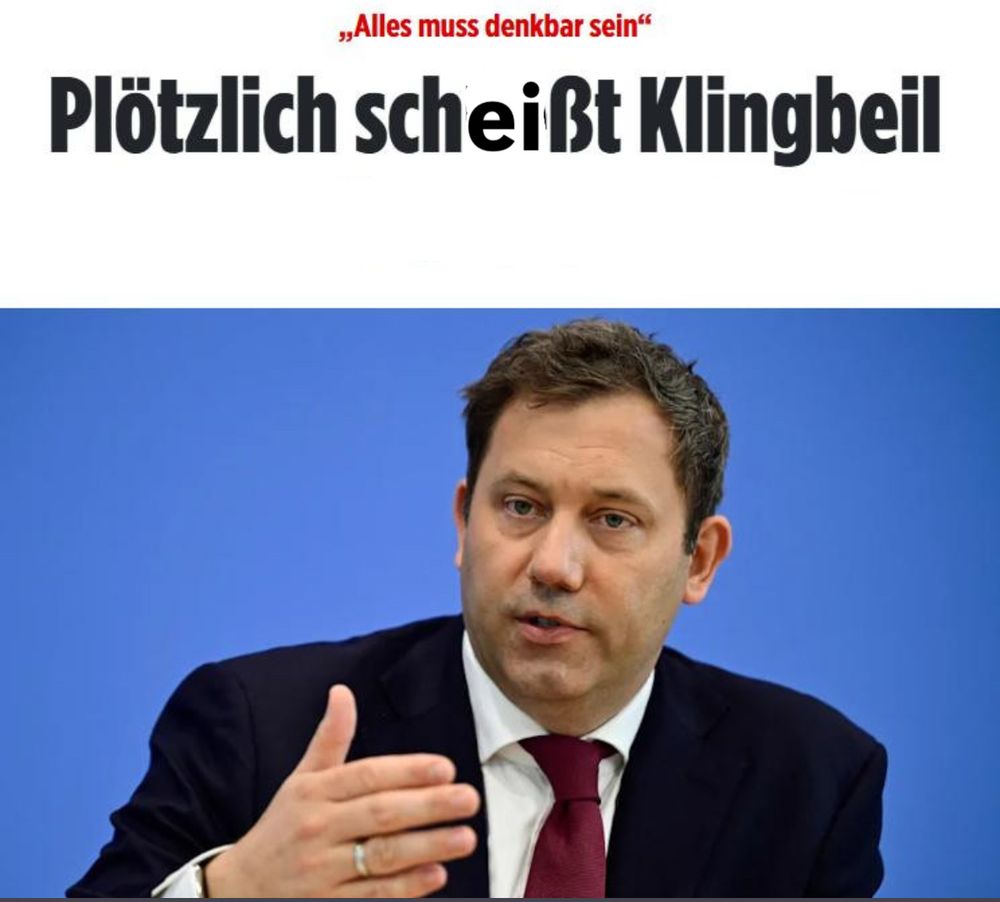 Bild Schlagzeile mit Lars Klingbeil. Die Überschrift "Plötzlich scheißt Klingbeil"