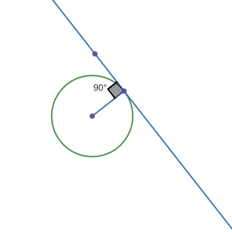Desmos geometry - tangent and radius are perpendicular