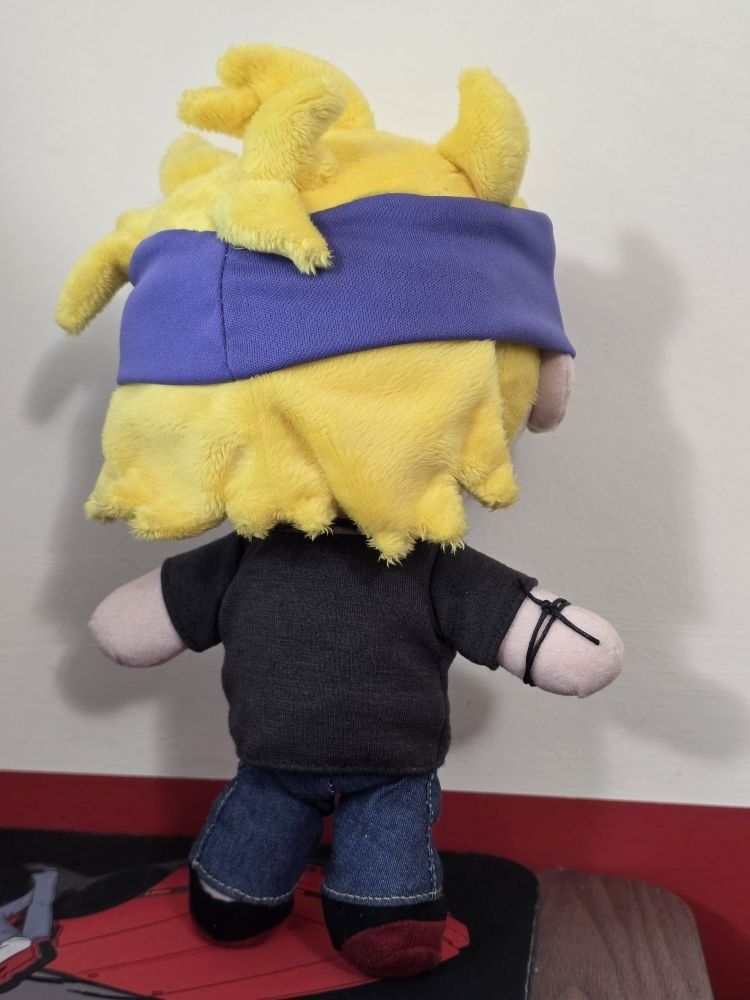 Photo of plush Morty (Rae edition) standing, from the back
