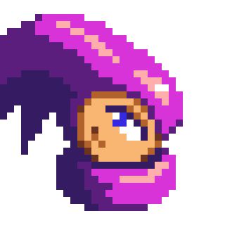 A head shot of Nights from the Sega Saturn game "Nights into Dreams". They are a purple jester facing their head to the right, though glancing to the left.