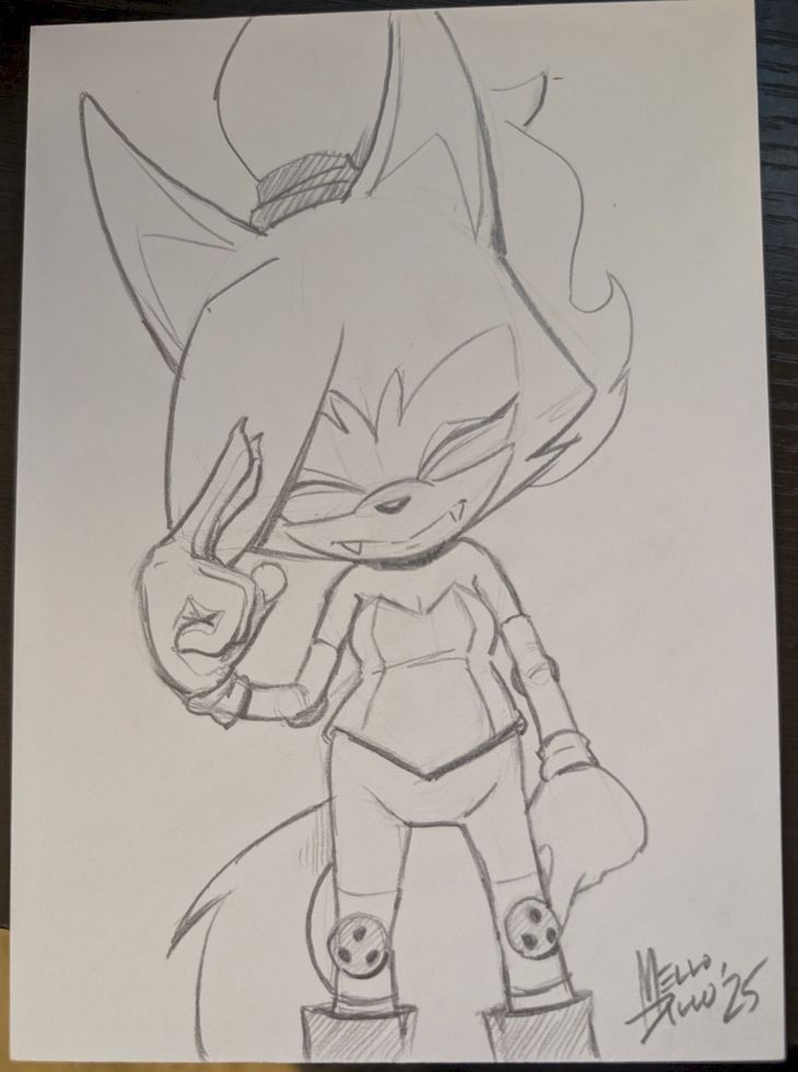 5 inch by 7 inch sketch of Whisper the Wolf