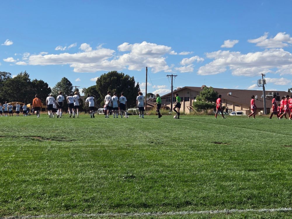 View of soccer field at Grand Canyon High School