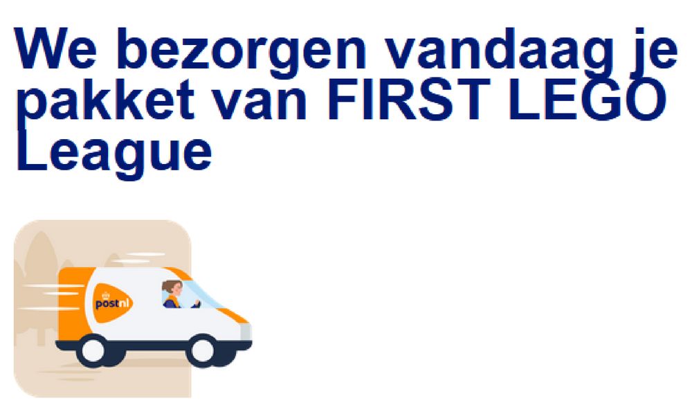 We bezorgen vandaag je pakket van FIRST LEGO League
