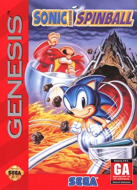 the US cover for Sonic Spinball, released in 1993 for the Sega Genesis (known as the Sega Mega Drive outside North America).

the title is divisive among fans as the series’ first spinoff title released outside Japan, but holds a special place in my heart. not only as the first Sonic game i ever played, but also having sparked a love for FM synth music and real life pinball as well. i like this game a lot!!