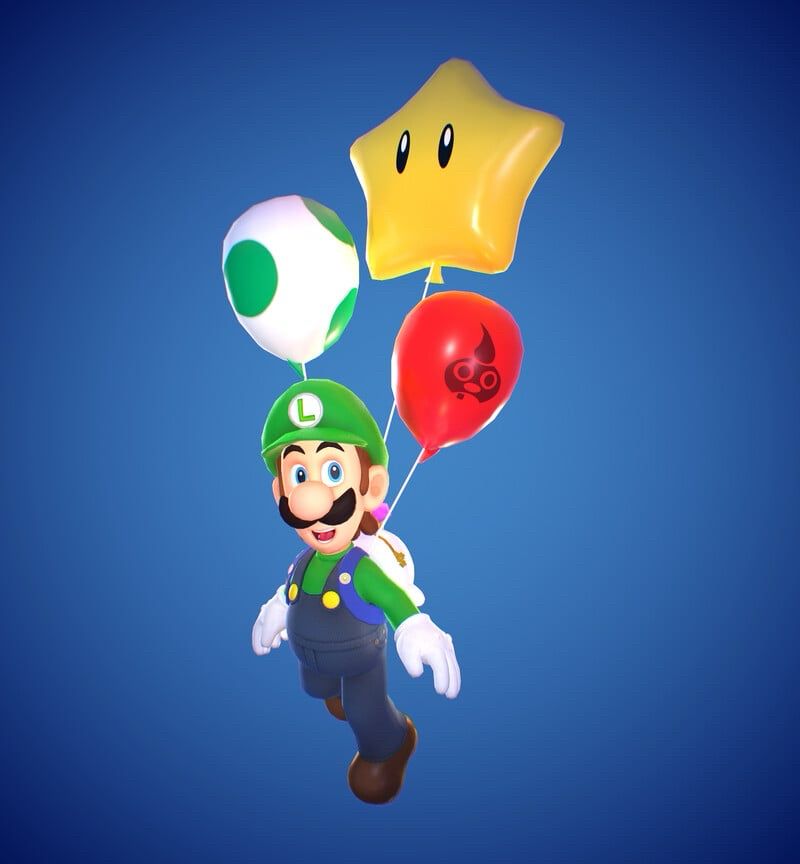 Full image of my fan Luigi floating with balloons