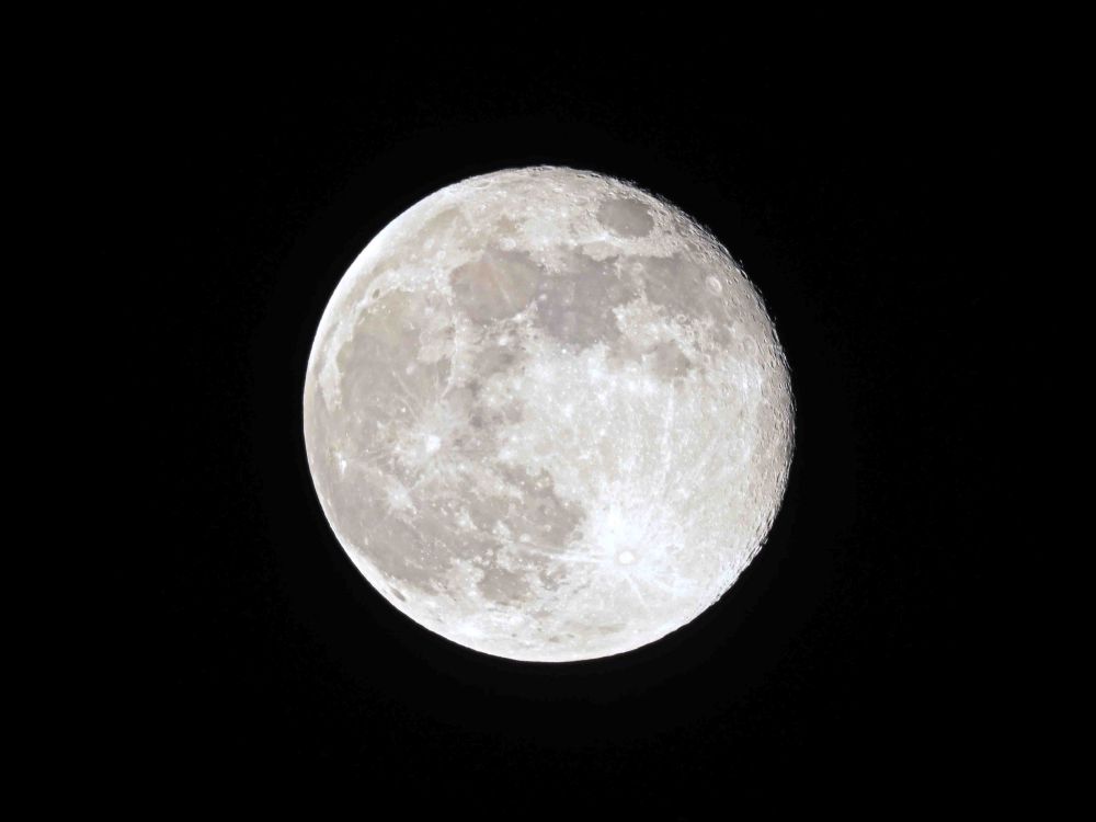 Almost full waning gibbous moon as seen from the northern hemisphere.
