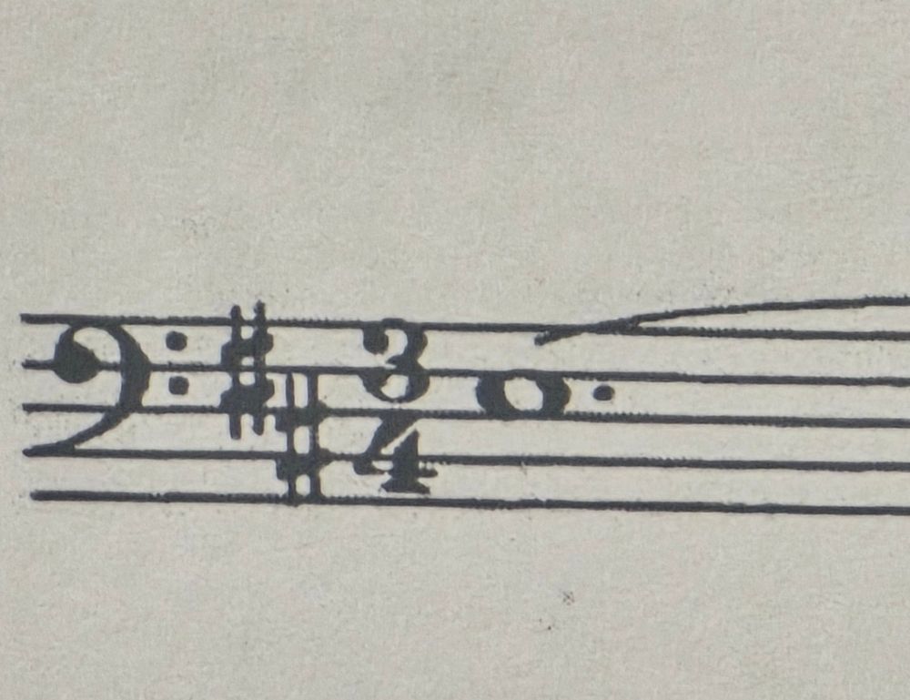 An error in published music showing a dotted whole note (worth 6 beats) in a 3/4 measure (where it should be a dotted half note worth 3 beats)