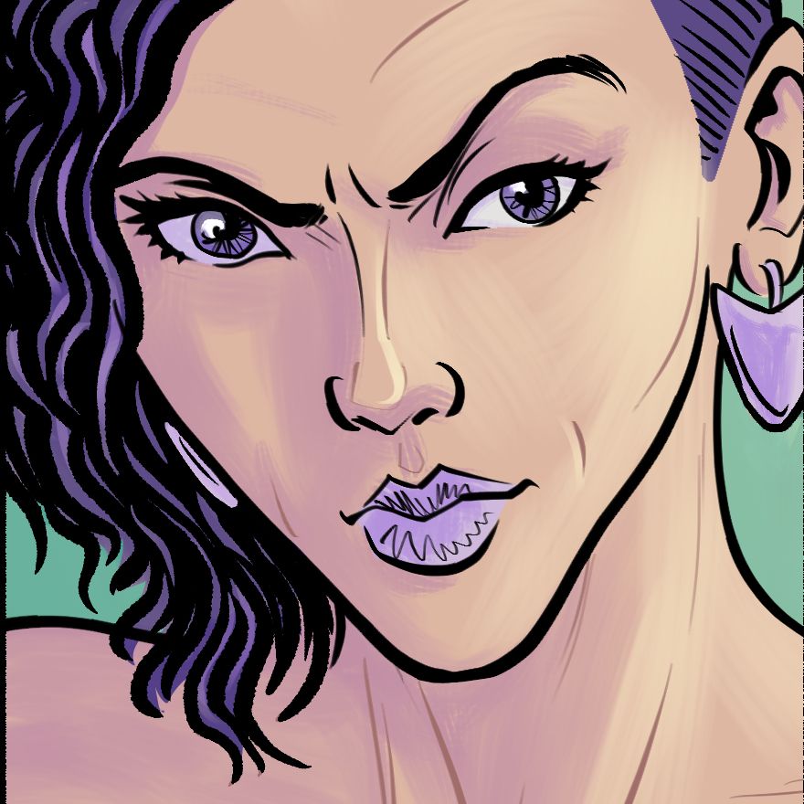 Mariel from the Weird Luck webcomic, as drawn by Mike Bennewitz