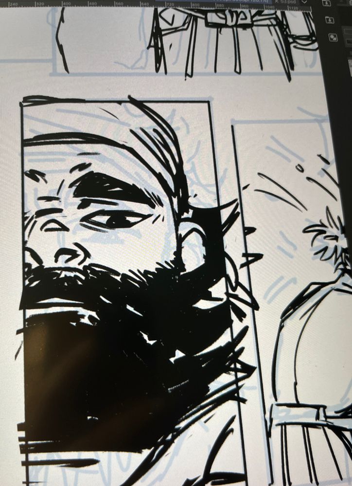 Drawing of a bearded man 