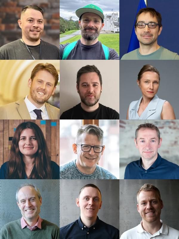Collage of 12 individuals, each in their own portrait photo, arranged in a 3x4 grid – representing a professional team.