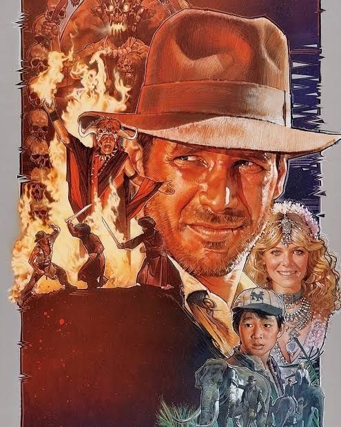 Drew Struzan's art for Indiana Jones and the Temple of Doom