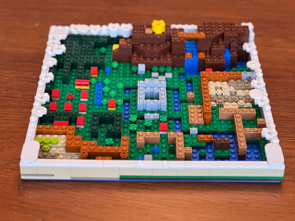 Another picture of the Legend of Zelda: Link to the Past world map LEGO MOC, this is a different angle from the side so that you can see the levels of legos better!