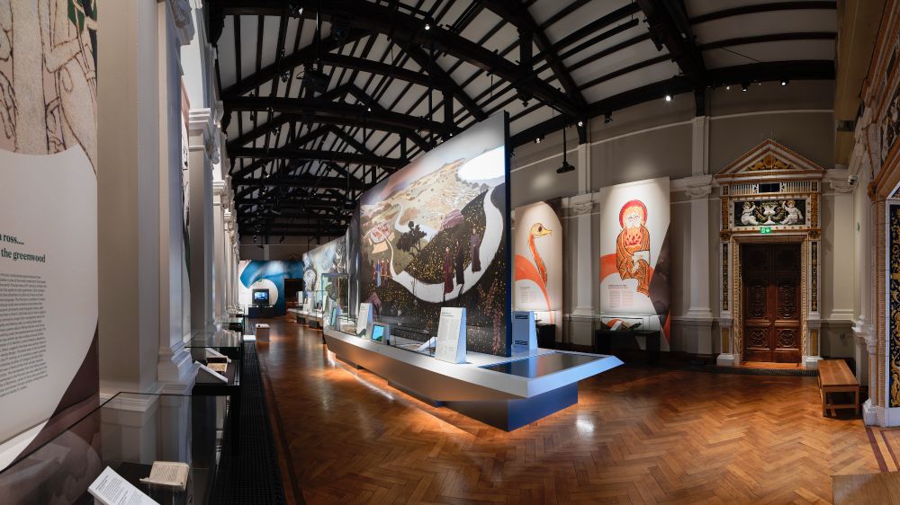 An image of the new exhibition, Words on the Wave: Ireland and St. Gallen in Early Medieval Europe- Discover how science, art, archaeology and the study of script help reveal the links between Ireland and Europe
