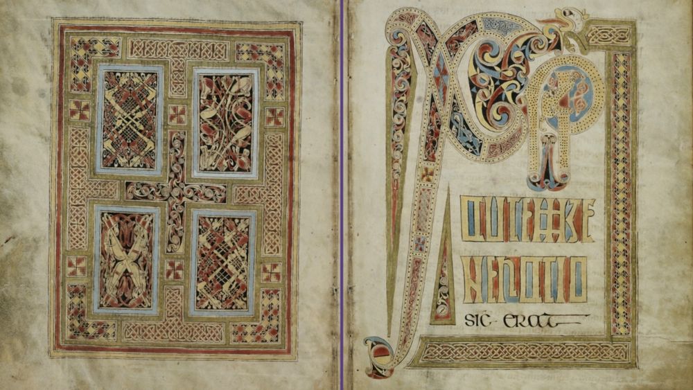 The cross-carpet and Chi-Rho pages in St. Gallen, Stiftsbibliothek, Cod. Sang 51, pp 6-7; © Stiftsbibliothek St. Gallen