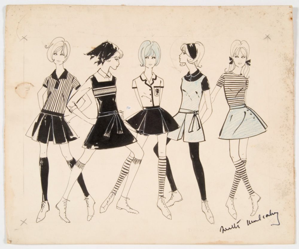 Illustration of new camogie uniforms suggested by fashion designer Neillí Mulcahy (1969) on display at the GAA: People, Objects & Stories exhibition at the National Museum of Ireland, Collins Barracks. 
© National Museum of Ireland