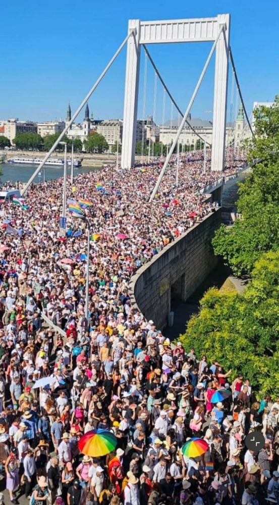 Large numbers gathered for Pride in Budapest 