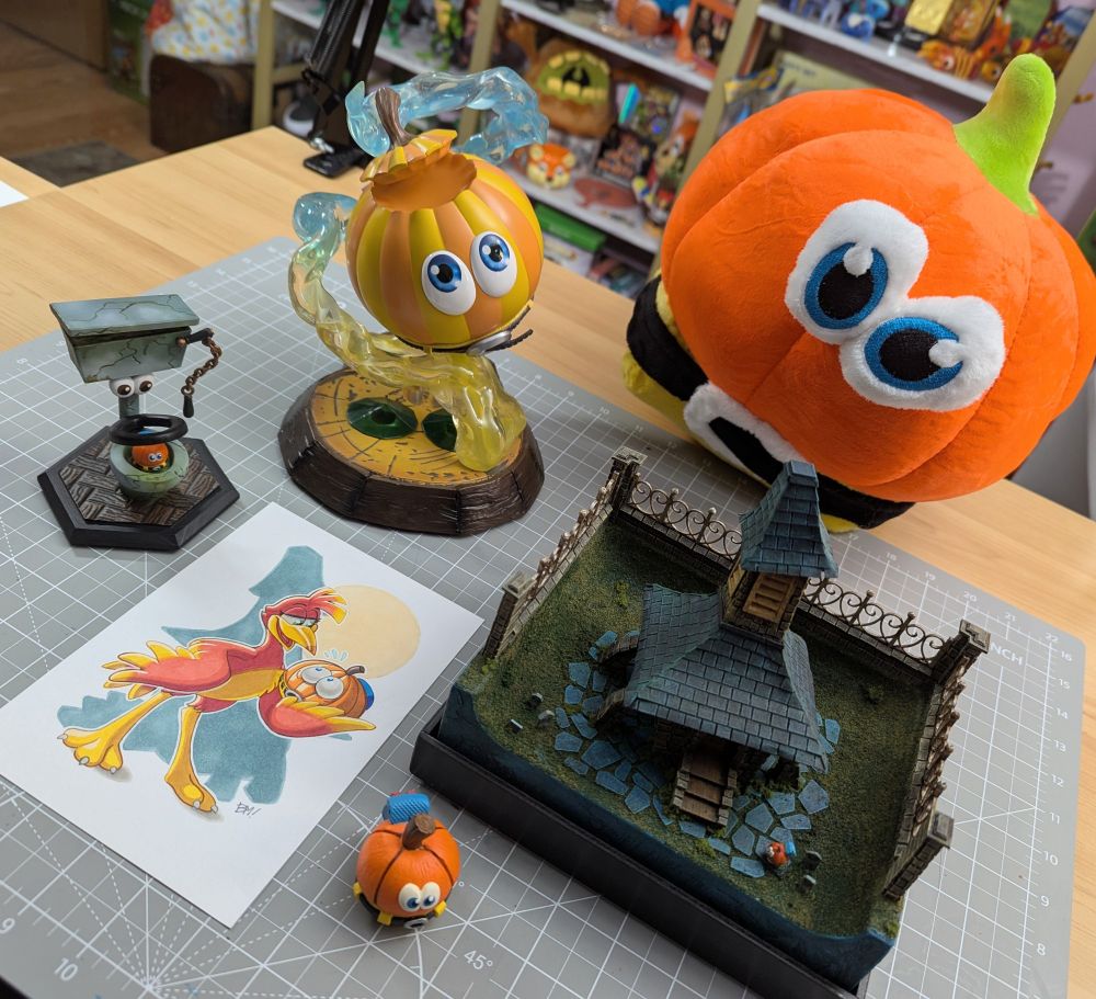 A smattering of Pumpkin Banjo objects, a transformation of Banjo from Banjo-Kazooie.