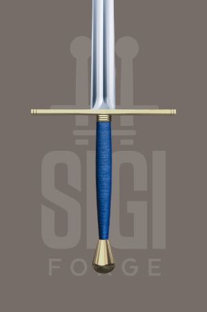 A picture from the Sigi swordbuilder

King Light, octagon crossguard and pear pommel.  Crossguard and pommel brassed.