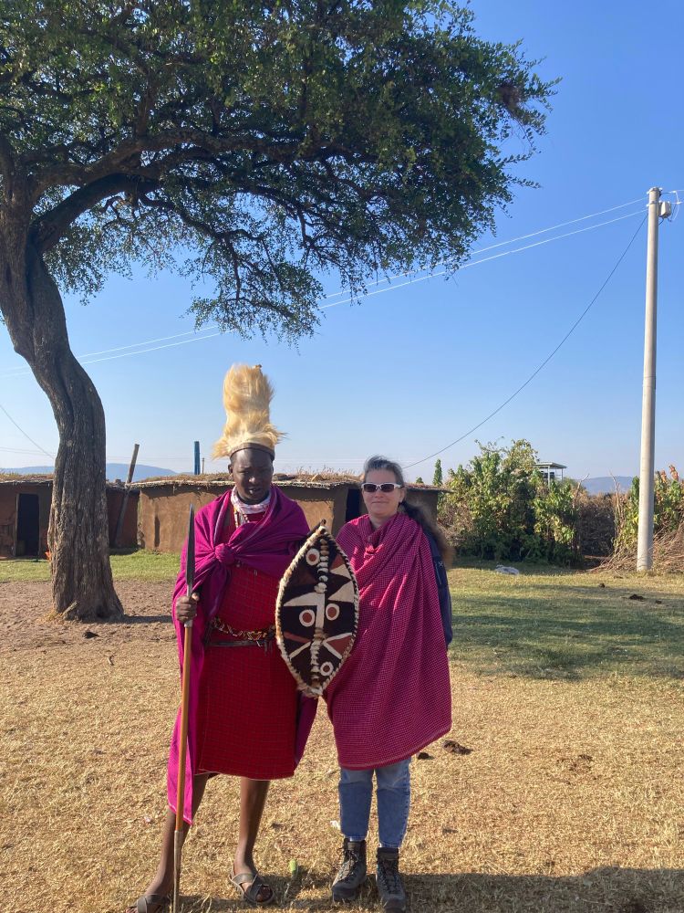 The chief’s son in festive garb and me. 