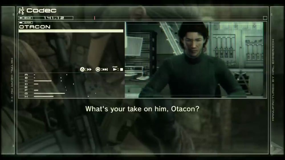 A screenshot from Metal Gear Solid 4