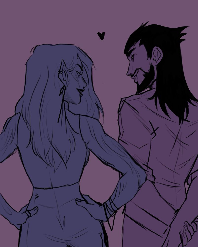 Arianni and Lucanis - she’s flirting with him no doubt