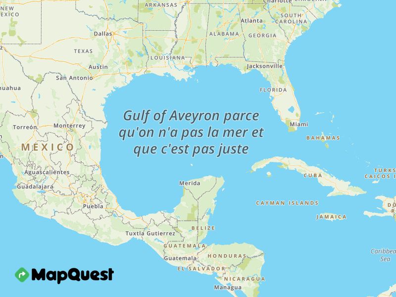 Carte du Golfe du Mexique renommé "Gulf of Aveyron"