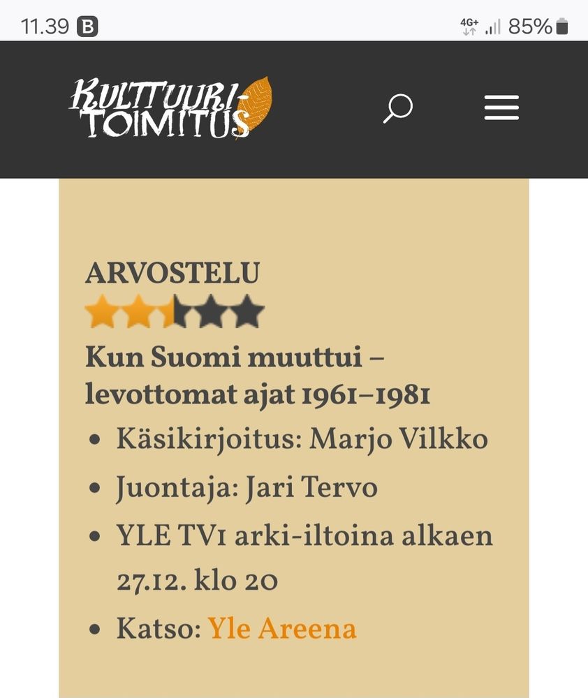 Areenasta siis löytyy...(jollei vielä siis tullut mainittua 😉)