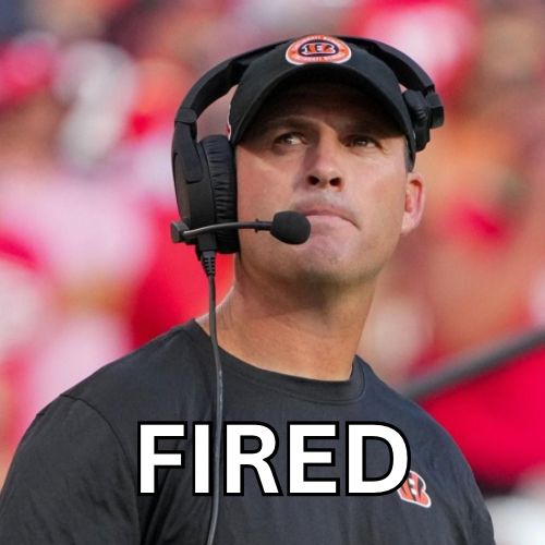 Zac Taylor saying Fired. 