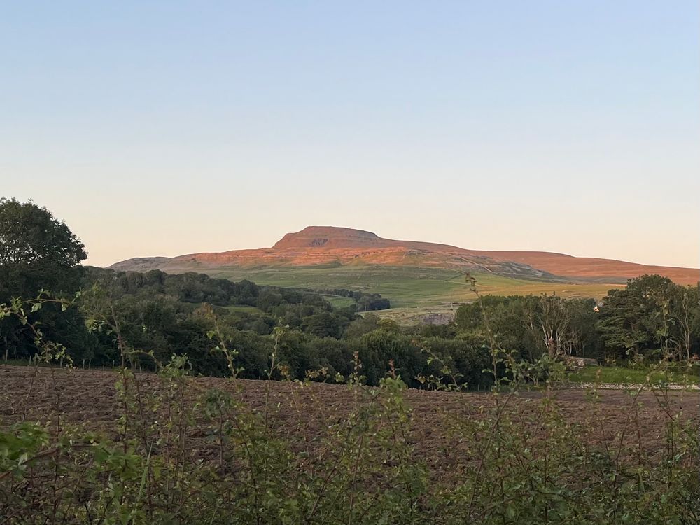 Sunset over Ingleborough this evening 