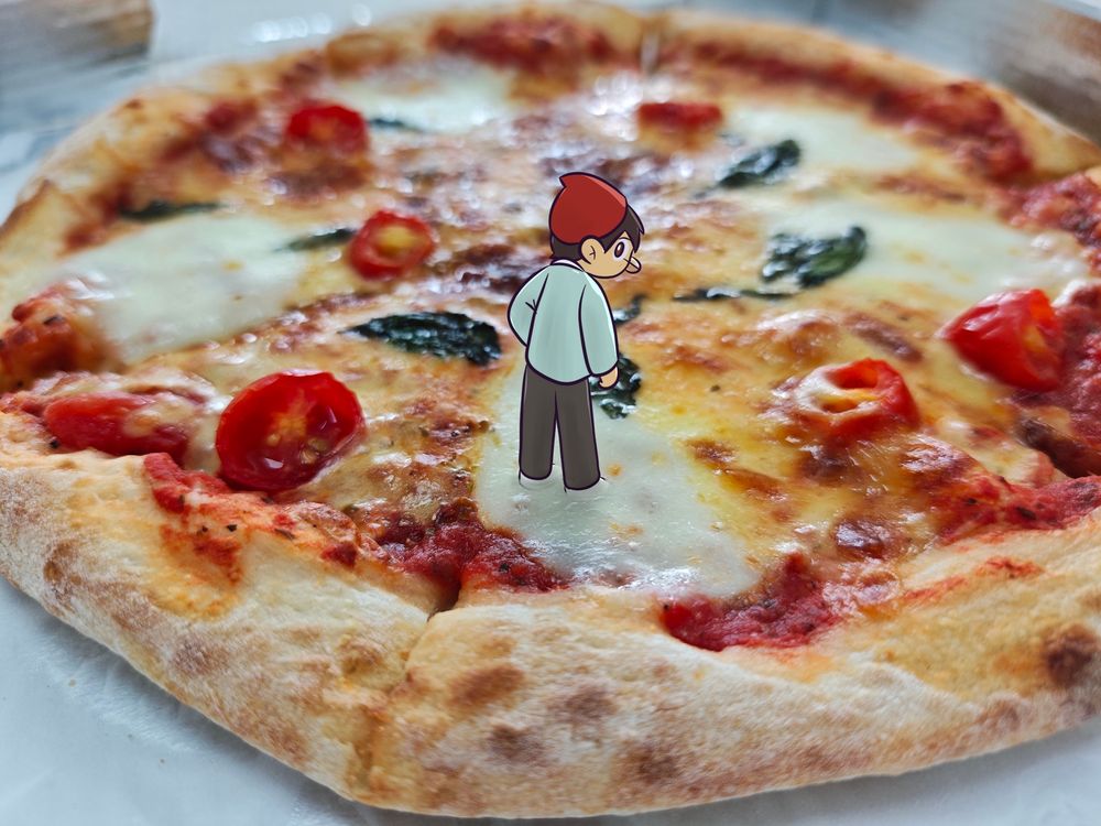 My persona standing on one Margherita
Staring back at the lens