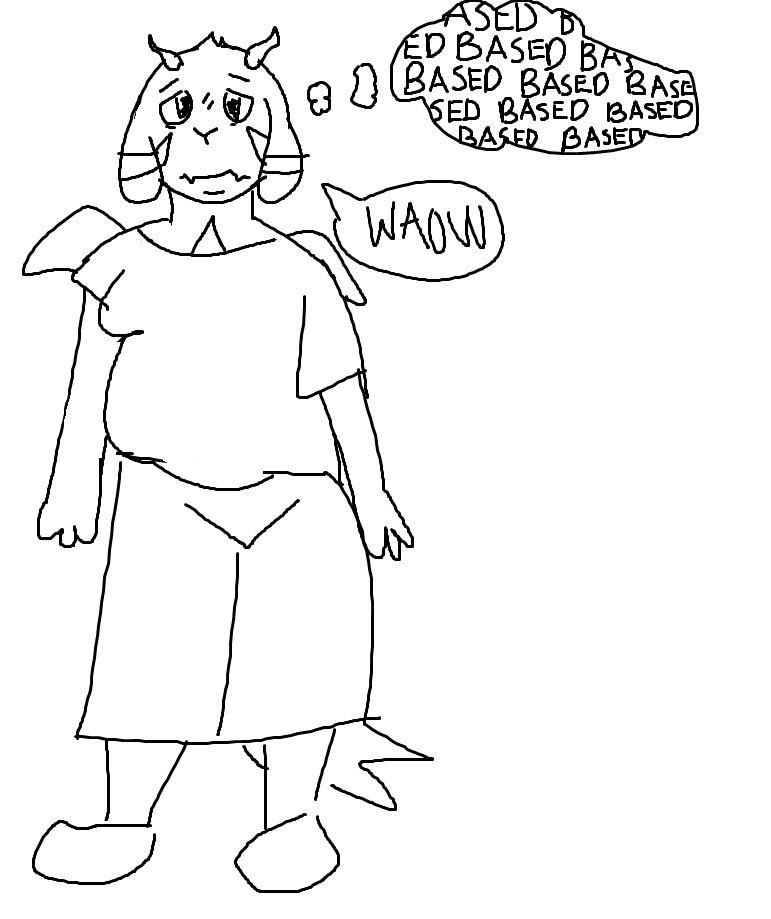 A redraw of the waow based meme with my fursona Kyraam. Someone is saying "waow" in a show of sympathy with someone complaining about a situation, but is thinking "based" repeatedly to indicate that she secretly disagrees with the person who thinks the situation is a bad thing. The redraw has a furry character in place of the human girl in the original version of the meme.