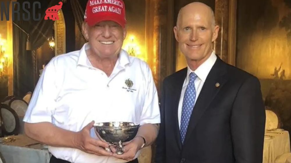 Donald Trump being presented with the inaugural (and seemingly penultimate) National Republican Senatorial Committee "Champion for Freedom Award."
