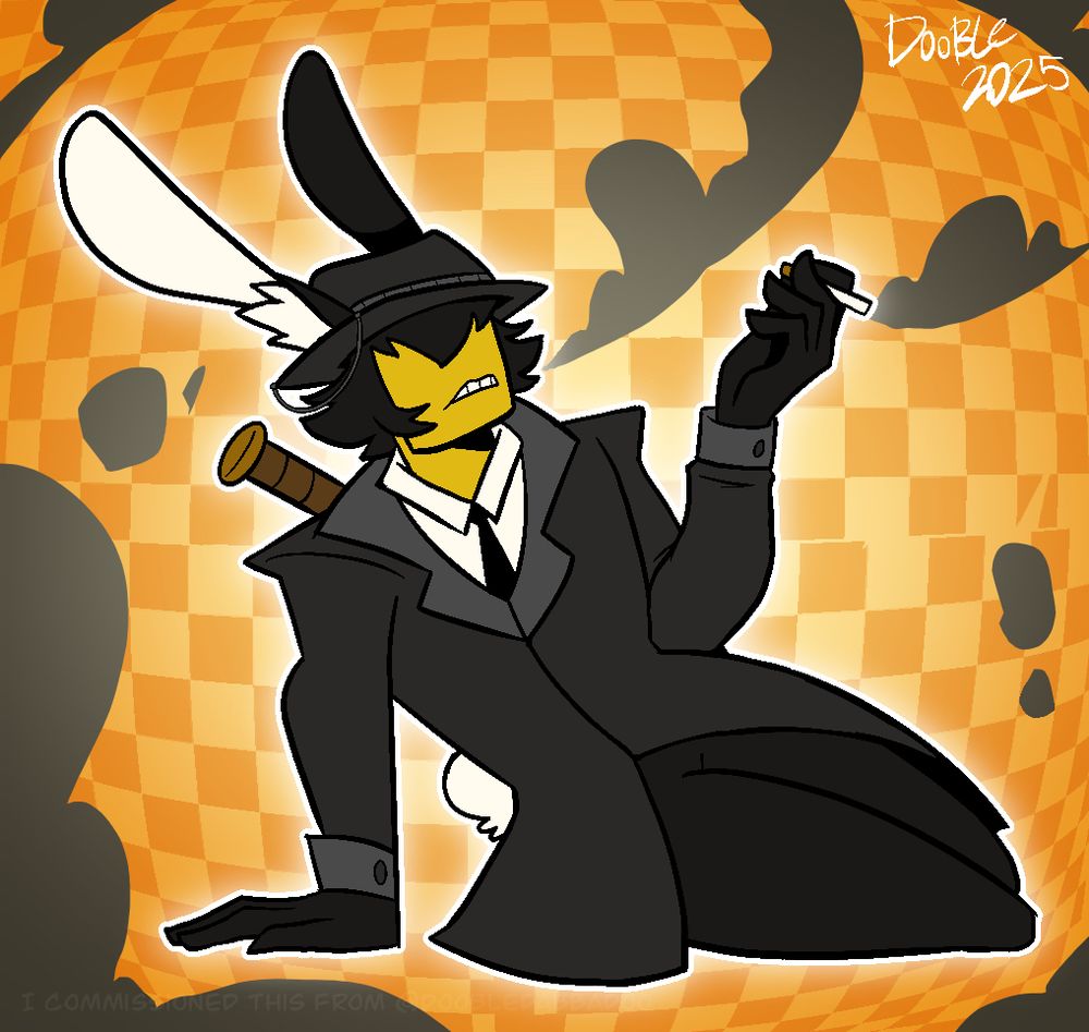 The Roblox avatar of @toast-org on Tumblr. They’re sitting down in a nonchalant manner, the smoke emmiting from their mouth and cigarette spiraling around them. 