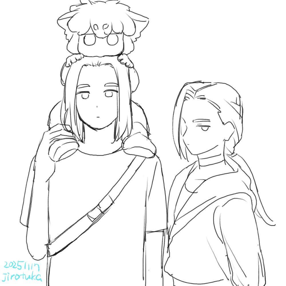 羅小黒戦記のファンアート。無限、小黒、鹿野