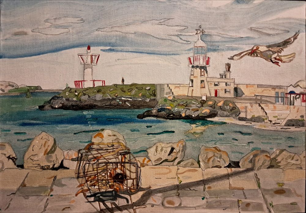 Howth pier in summer weather.